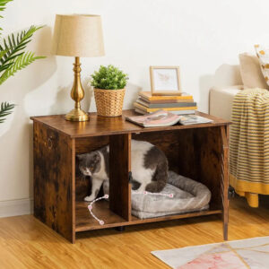 Multifunctional Wood Cat Litter Field Enclosure Furnishings for Dwelling Room or Bed room – Indoor Pet Cupboard and Couch Facet Home